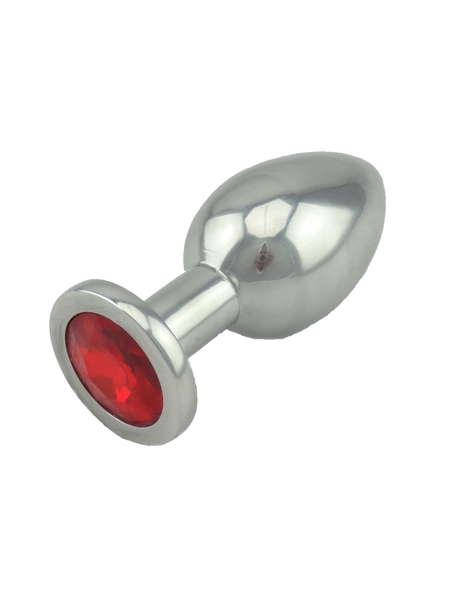 Red Jeweled Small Butt Plug Solid Aluminum